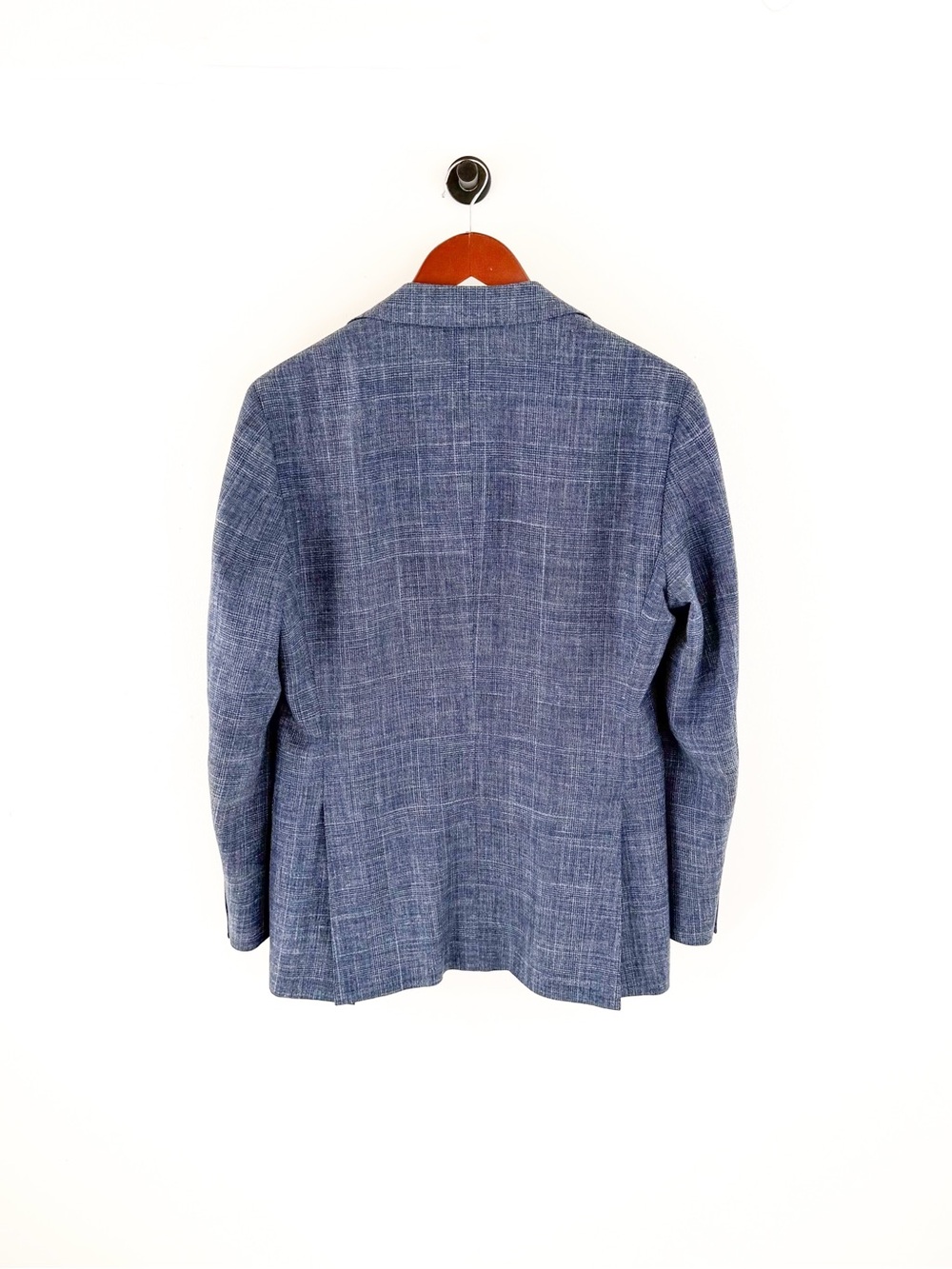 Suitsupply Hudson E. Thomas Wool Silk Linen Suit Blue Plaid Textured Weave 38R - Picture 11 of 16
